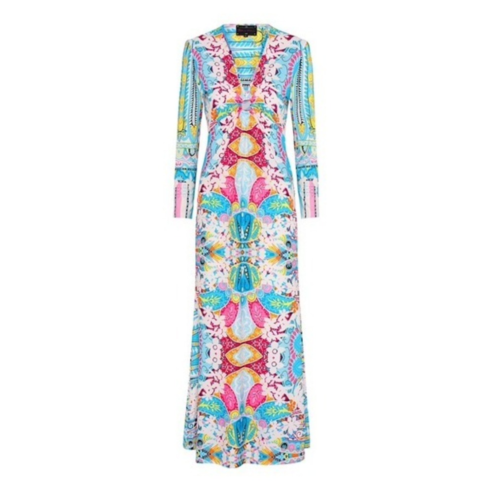 BEATRICE VON TRESCKOW Spring Garden Lola Midi Dress Floral Embroidery Size M